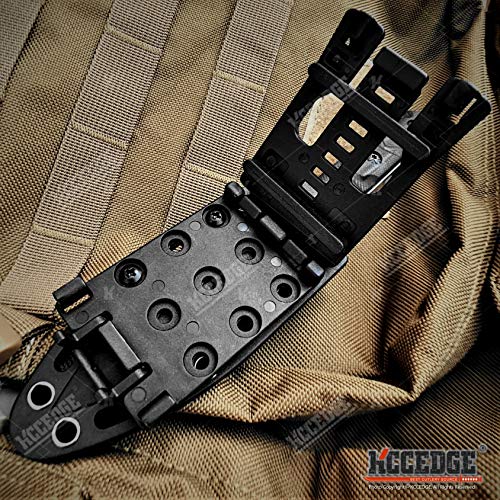 Hunting Knife Tactical Knife Survival Knife 8" Fixed Blade Knife w/ Molle Compatible Pressure Retention Sheath Camping Accessories Survival Kit Survival Gear Tactical Gear 79965 (Desert Tan)