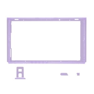 eXtremeRate Clear Atomic Purple DIY Housing Shell for Nintendo Switch Console, Replacement Faceplate Front Frame for Nintendo Switch Console w/Volume Up Down Power Buttons - Console NOT Included