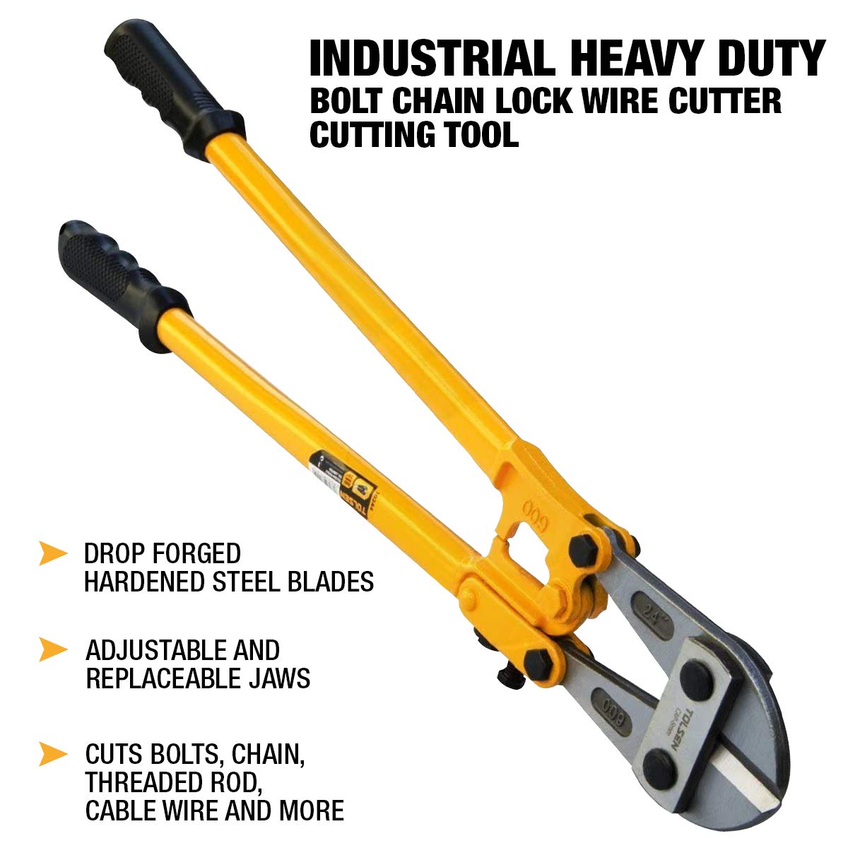 Tolsen Bolt Cutters Heavy Duty, Bolt Cutter for Padlocks, 42-inch Heavy Duty Bolt Cutter, Chain, Rods, Rivets, Locks and Wire Cutter - Ergonomic Non-Slip Handle Bolt Cutter - 42'' Bolt Cutter