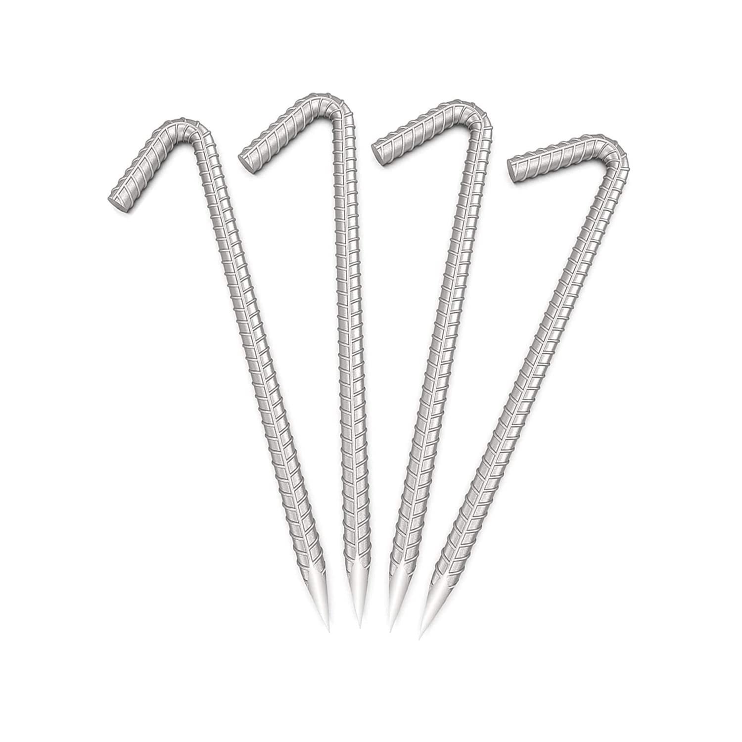 4 Pack Heavy Duty Tent Pegs 12 inch Galvanized Strong Tent Stakes Sharp Tent Pegs Steel Stakes for Outdoor Camping Mountains and Garden Wedding and Christmas Decorations Canopy and Tarp Sand Ground