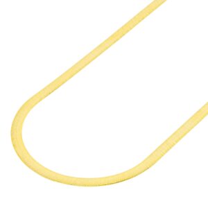 Nuragold 14k Yellow Gold 3mm Solid Herringbone Silky Flat High Polish Chain Necklace, Womens Lobster Clasp 14" 16" 18" 20" 22" 24"