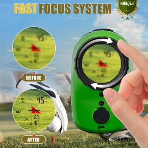 BIJIA Golf Rangefinder with Slope Switch-700Yards 6X Laser Range Finder with Slope On/Off Switch Rechargeable High Precision Flaglock/Scan/Slope/Angle/Speed/Vibration for Golfing/Tournament Legal