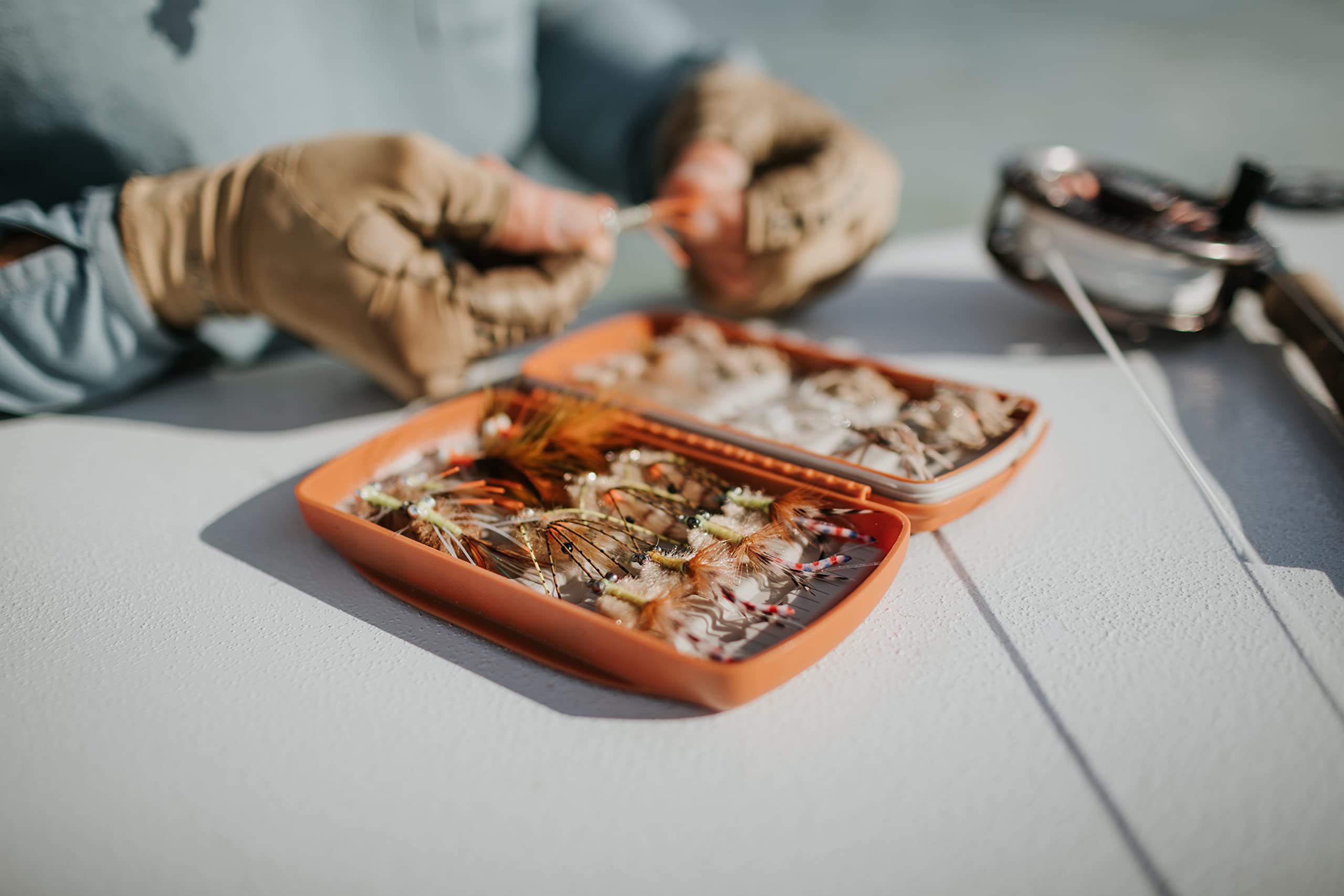 fishpond Tacky Pescador Fly Box - Burnt Orange | Waterproof Fly Box | Silicone Slits