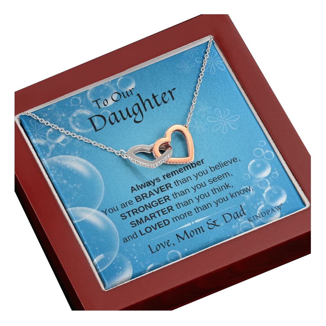 KINDPAW Daddy To Daughter Necklace – Graduation Day, Birthday Gift For Daughter From Father – Fashion Jewelry For Teen Girls