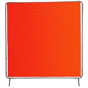 VEVOR Welding Curtain 6' x 6' Welding Screens Flame Retardant 3 Panel Welding Curtain with Frame and Wheels, Translucent Welding Shield, Flame Resistance Weld Curtain, Adjustable Size, Red…