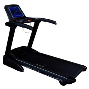 body-solid (t25) foldable incline treadmill for jogging & walking, 400lbs. weight capacity, 4 hp electric motor running machine with anti-static carbon woven belt, speed range 1-10 mph, black