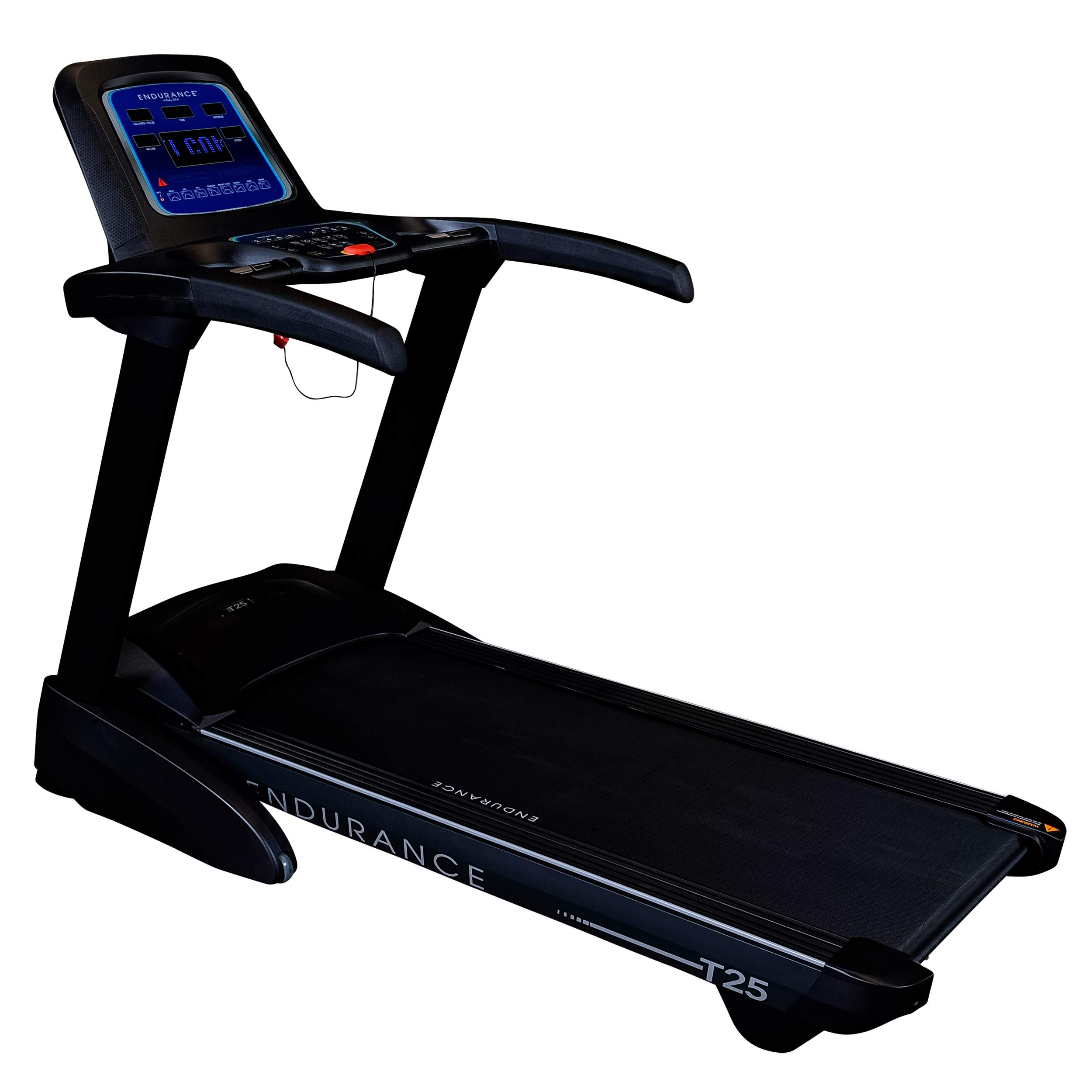 Body-Solid (T25) Foldable Incline Treadmill for Jogging & Walking, 400lbs. Weight Capacity, 4 HP Electric Motor Running Machine with Anti-Static Carbon Woven Belt, Speed Range 1-10 mph, Black