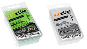 zumwax ski/snowboard/nordic/cross-country racing high speed wax bundle - all temperature universal iron on + base prep