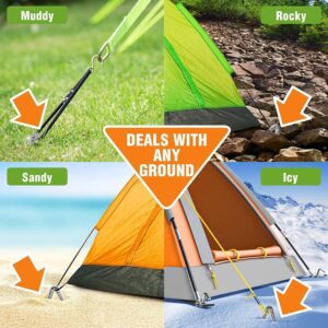 4 Pack Heavy Duty Tent Pegs 12 inch Galvanized Strong Tent Stakes Sharp Tent Pegs Steel Stakes for Outdoor Camping Mountains and Garden Wedding and Christmas Decorations Canopy and Tarp Sand Ground