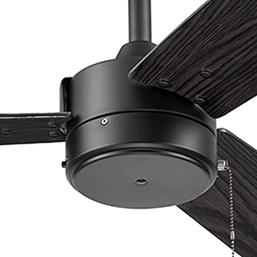 Prominence Home Journal, 52 Inch Contemporary Indoor Outdoor Ceiling Fan with No Light, Pull Chain, Dual Mounting Options, Dual Finish Blades, Reversible Motor - 51466-01 (Matte Black)