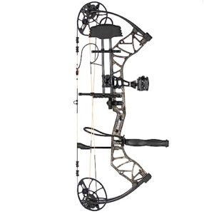 bear archery legit ready to hunt compound bow package for adults & youth, right hand, true timber strata