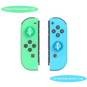 Wen XinRong 6Pcs Thumb Grip Caps Compatible with Nintendo Switch/Lite Cute Cat Paw Raccoon Green Leaf Design Joystick Caps Compatible for Switch Joy Con Controller NS Accessories