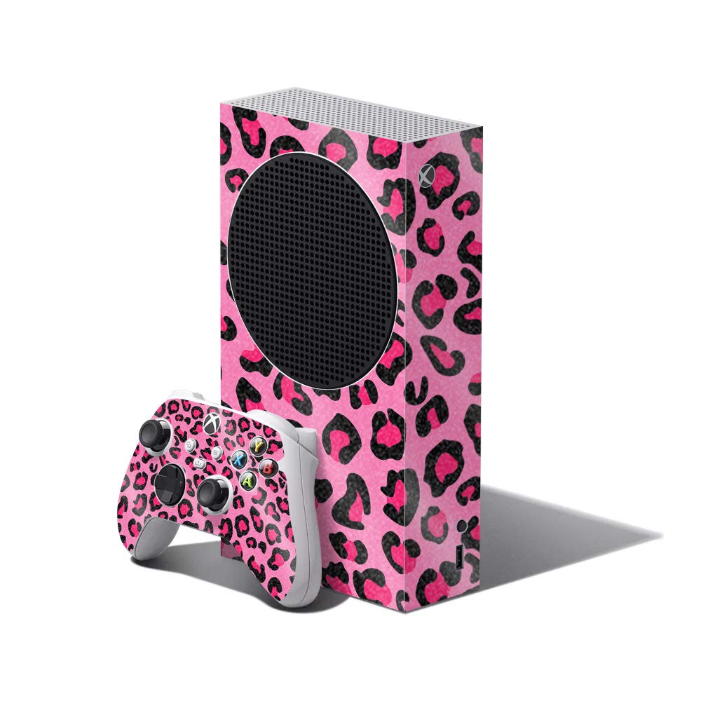 MIGHTY SKINS Glossy Glitter Skin Compatible with Xbox Series S Bundle - Pink Leopard | Protective, Durable High-Gloss Glitter Finish | Easy to Apply and Change Styles | Made in The USA