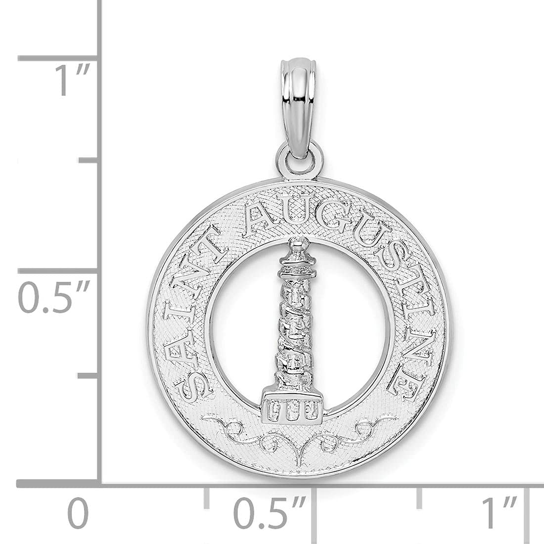 Million Charms 925 Sterling Silver Travel Charm, Polish St. Augustine with and Lighthouse Circle Pendant