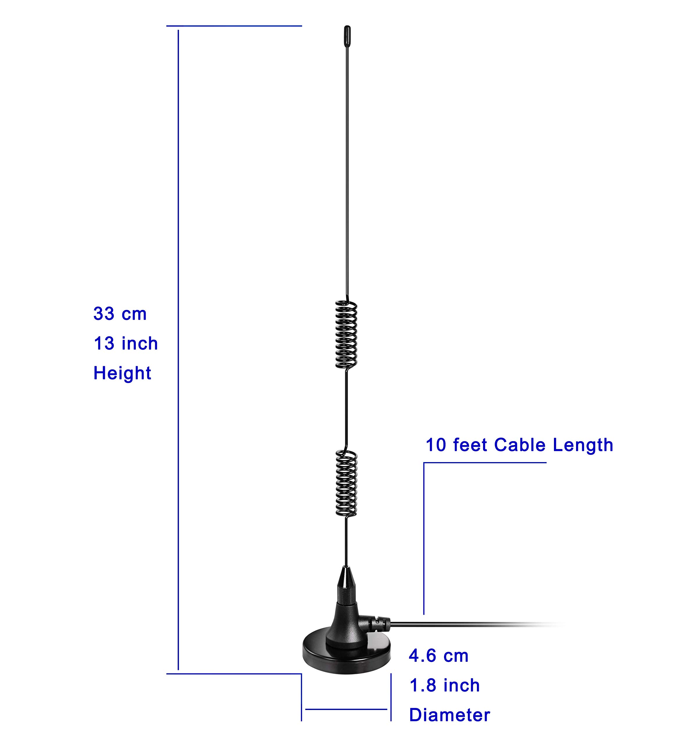 Bingfu Dual Band VHF UHF 136-174MHz 400-470MHz Ham Radio Magnetic Base Antenna Handheld Two Way Radio SMA Male Antenna for Ham Radio Walkie Talkie Icom Yaesu Vertex Standard Horizon Marine VHF Radio