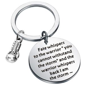 bekech boxing keychain boxing glove keychain future boxer gift fate whispers to the warrior i am the storm inspirational jewelry gift for boxing althetes coaches fitness lovers (fate whisper boxing)