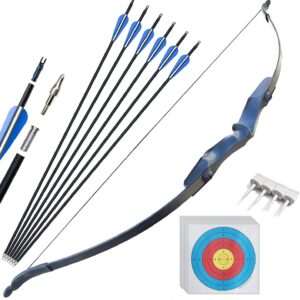 D&Q 52''Takedown Bow and Arrow 30 Lbs Archery Bow and Arrow for Adults Beginners recurve Bows Archery Set Hunting Targeting Practice - Right Hand