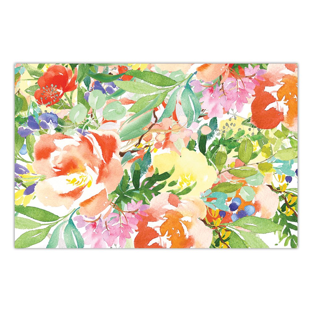 DB Party Studio Paper Place Mats Pack of 25 Gorgeous Colorful Watercolor Flowers Bridal Shower Engagement Graduation Parties Brunch Dinner Easy Cleanup Disposable Table Setting 17" x 11" Placemats