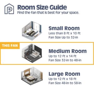 Prominence Home Atlas, 44 Inch Modern Indoor LED Ceiling Fan with Light and Remote Control, Dual Mounting Options, Dual Finish Blades, Reversible Motor - 51470-01 (Champagne)