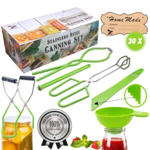 supa ant canning supplies - usa assembled & certified food grade stainless steel canning tools - canning set/pickling kit for beginners - canning kit includes extra wide mouth funnel for mason jars