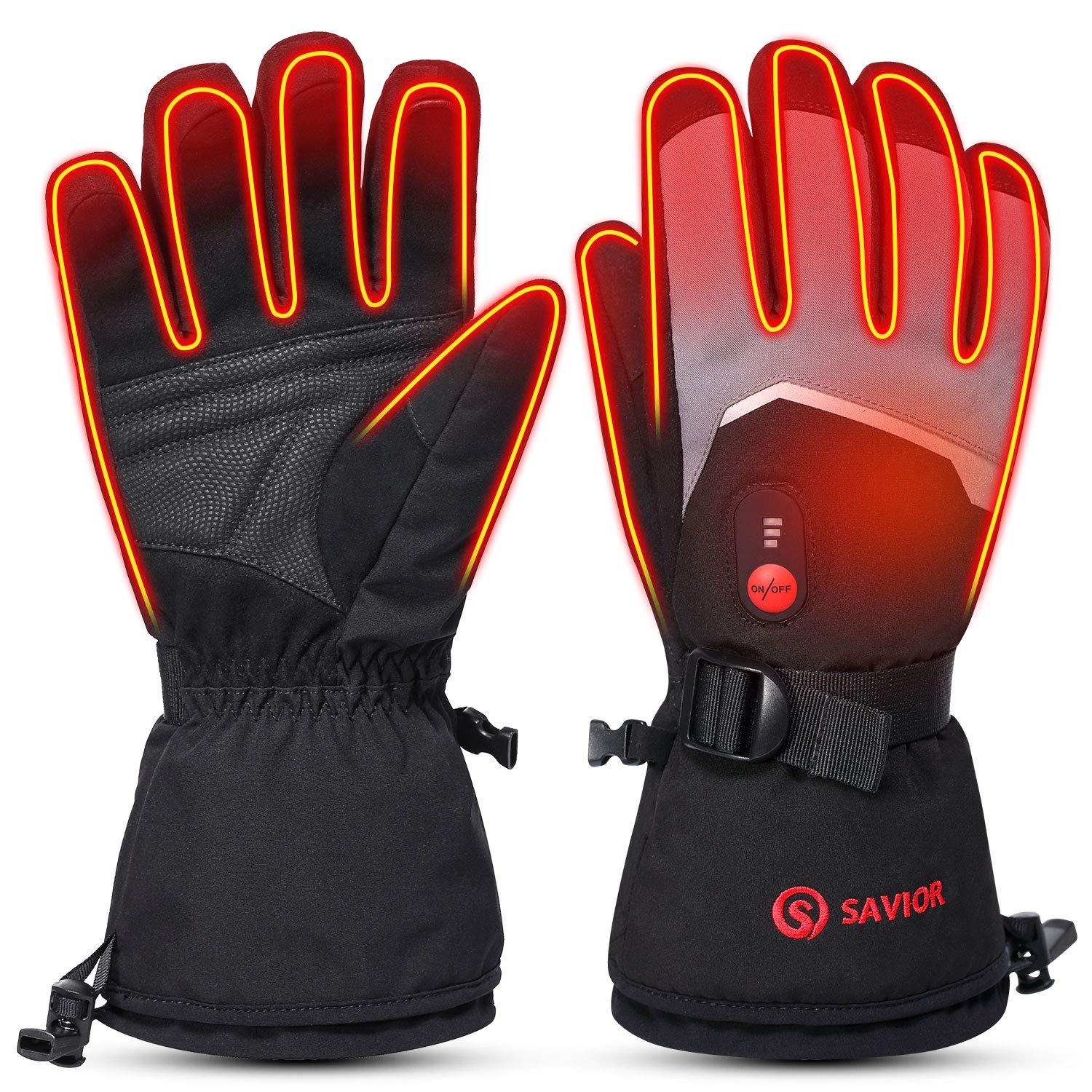 SAVIOR HEAT Heated Gloves Electric Rechargeable Battery Men Women 7.4V Heating Gloves Winter Ski Motorcycle Work Snowboarding Hunting Hiking Camping Walking