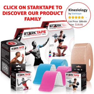 Starktape Kinesiology Tape - Professional 4 Pack Bulk Physio Rolls Sports Tapes for Sensitive Skin. K Physical TherapyTape for Knee, Shoulder, Ankle, Wrist, Foot, Back Injury Muscle Pain aid - Beige