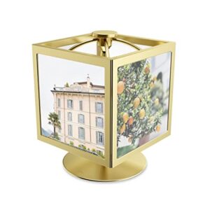 Umbra Rocker 360-degree Rotating Cube Multi Picture Frame, Regular, Brass