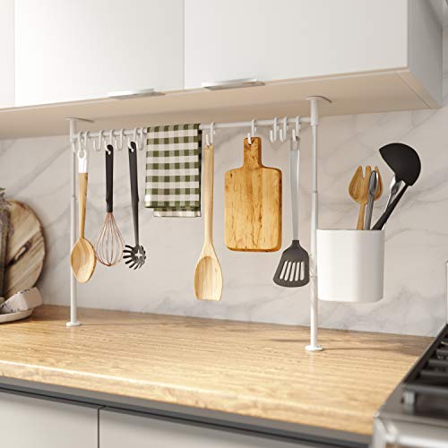 Umbra Anywhere Tension Rod Multi Kitchen Organizer, Caddy, White