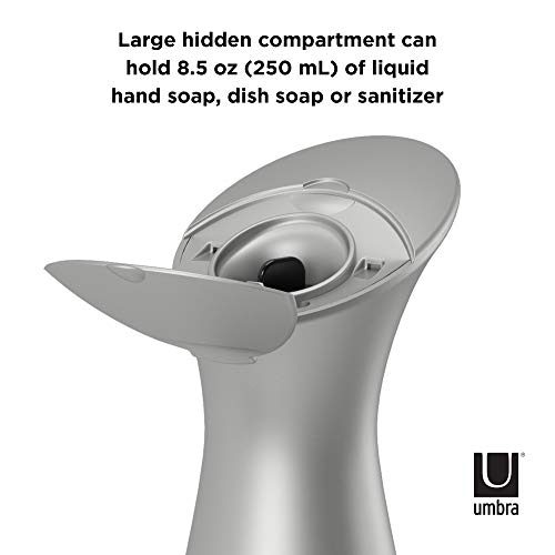 Umbra OTTO Automatic Soap Dispenser Touchless, Hands Free Pump for Kitchen or Bathroom, regular, Nickel