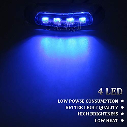 PSEQT 3.8'' Waterproof Boat Marine LED Lights Courtesy Interior Deck Light Navigation Transom Stern Cabin Lighting for Pontoon Fishing Boat Kayak Sailboat Bass Boat Vessel 12V 24V (Blue 6Pcs)