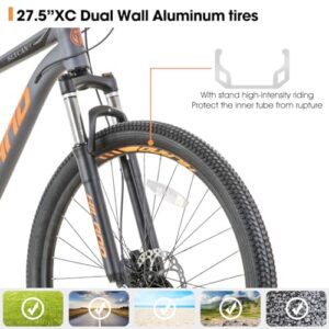 Hiland Aluminum Mountain Bike 21 Speeds, Hydraulic Disc-Brakes, Lock-Out Suspension Fork, 27.5 inch Wheel, Bike for Men Mens Mountain Bike Adult Womens Bicycle