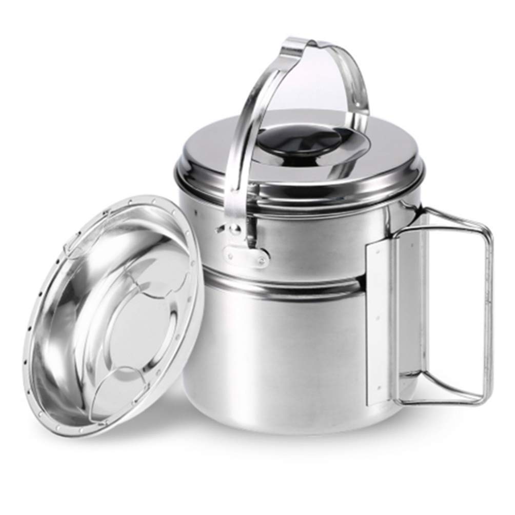 BESPORTBLE 1 Set Hanging Pot Set Portable Kit Compact Tableware Stainless Steel Skillet Stainless Cookware Camping Cookware Camping Accessories Backpack Outdoor Stainless Steel