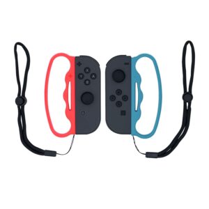 mcbazel boxing grip with hand straps for ns switch/switch oled joy-con fitness boxing game blue and red