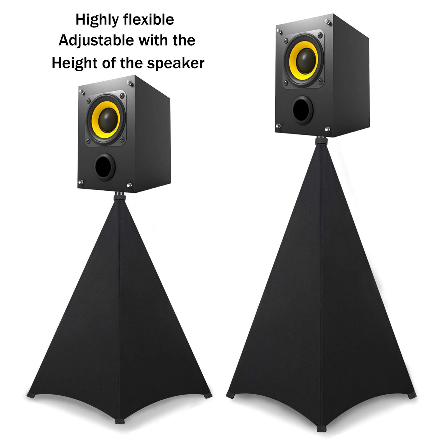 Dofilachy Speaker Stand Cover-DJ Bag with 360 Degree Cover, Speaker Tripod Scrim Cover for Speaker/Lighting with Free Travel Bag (Two Pack-black)