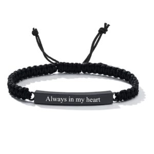 mingkejw cremation jewelry urn bracelet for ashes adjustable stainless steel memorial bangle bracelet keepsake jewelry for women men-always in my heart