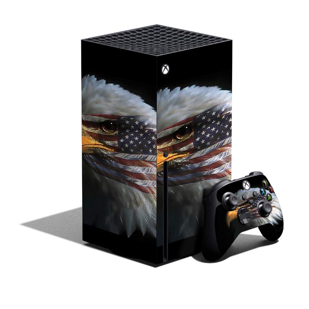 MightySkins Skin Compatible with Xbox Series X Bundle - Eagle Eye | Protective, Durable, and Unique Vinyl Decal wrap Cover | Easy to Apply, Remove, and Change Styles | Made in The USA (MIXBSERXCMB-Eagle Eye)