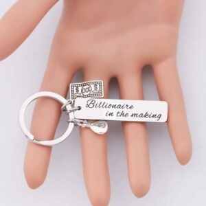 CENWA Entrepreneur Gift Future Billionaire Gift Boss Gift Billionaire In The Making Keychain Business Owner Gift (Billionaire In The Making K)