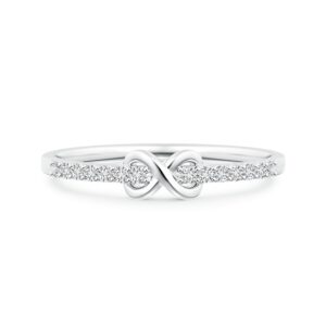 pure ignis lab grown diamond infinity ring for her in 925 sterling silver (ring size 6) - april birthstone