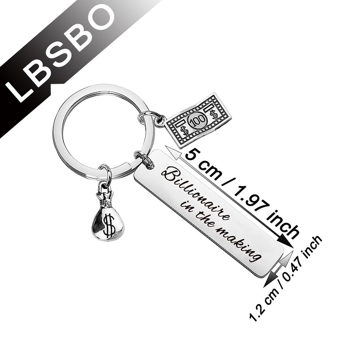 CENWA Entrepreneur Gift Future Billionaire Gift Boss Gift Billionaire In The Making Keychain Business Owner Gift (Billionaire In The Making K)