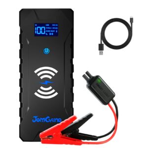 jomgand jw401 jump starter 2000a car battery charger 22000mah 12v lithium car battery booster pack portable car jump starter with wireless charger up to 8l gas and 6l diesel engines