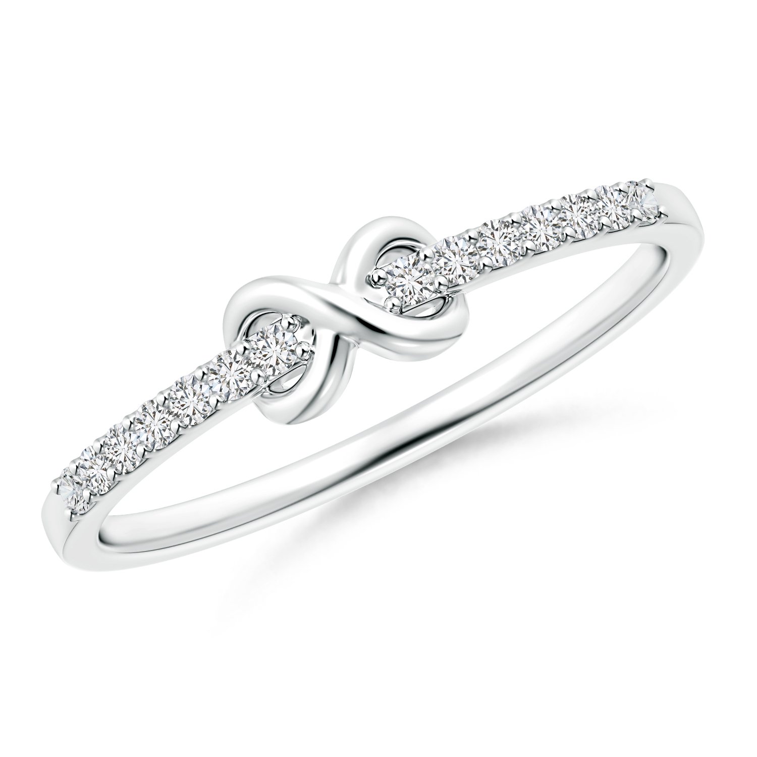 Pure Ignis Lab Grown Diamond Infinity Ring for Her in 925 Sterling Silver (Ring Size 6) - April Birthstone