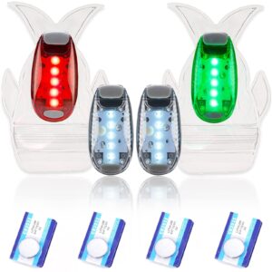 Amzonly 4pcs Navigation lights for boats kayak, LED Safety Light, 3 Types Flashing Mode, Easy Clip-On Kit for Boat Bow, Stern, Mast, Paddles, Pontoon, Kayaking Accessories, Yacht, Red Green White…