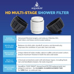 AquaBliss HD HEAVY DUTY High Output Shower Filter – Latest Superior Advanced 30x Filter Media - Universal Multi-Stage Shower Head Filter Reduces Chemicals, Chlorine & Odors - Oil Rubbed Bronze (SF500)