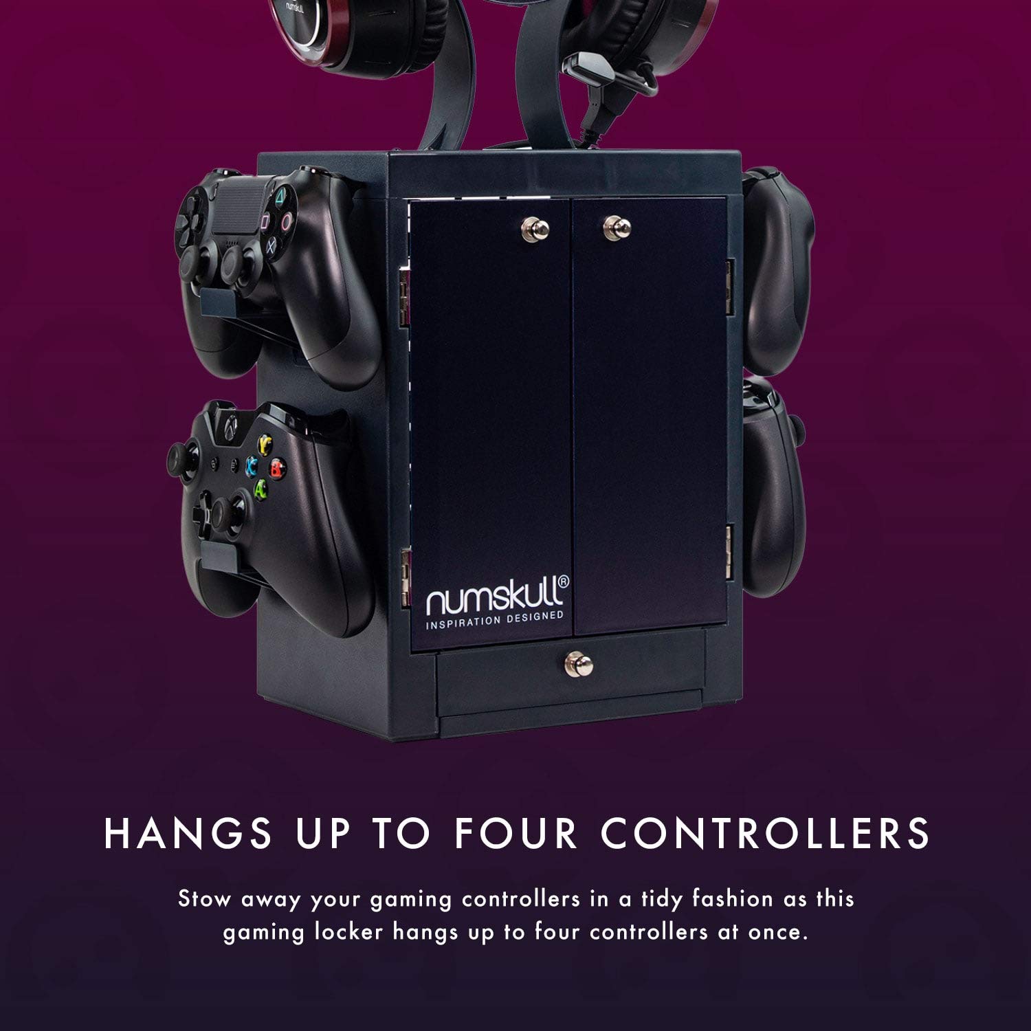 Numskull Official Gaming Locker, Controller Holder, Headset Stand for PS5, Xbox Series X|S, Nintendo Switch - Official Numskull Product