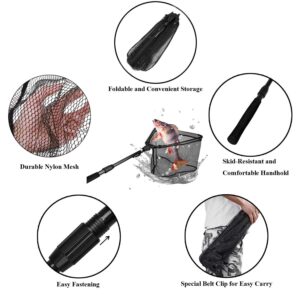 PLUSINNO Fishing Rod and Reel Combos, Fishing Net，Saltwater Freshwater Resistant Fishing Gear