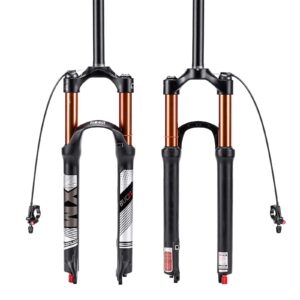 bucklos 26/27.5/29 travel 120mm mtb air suspension fork, rebound adjust 1 1/8 straight/tapered tube qr 9mm manual/remote lockout xc am ultralight mountain bike front forks