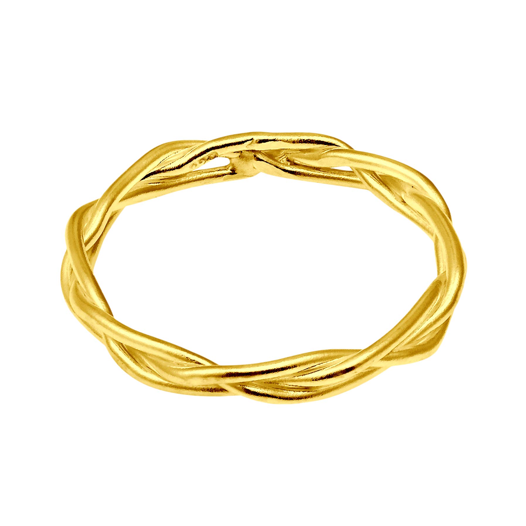 AeraVida Crown of Thorn Weave Wire Braid Gold Plated Over .925 Sterling Silver Band Ring (8) | Unique and Elegant Jewelry Accessory for Women