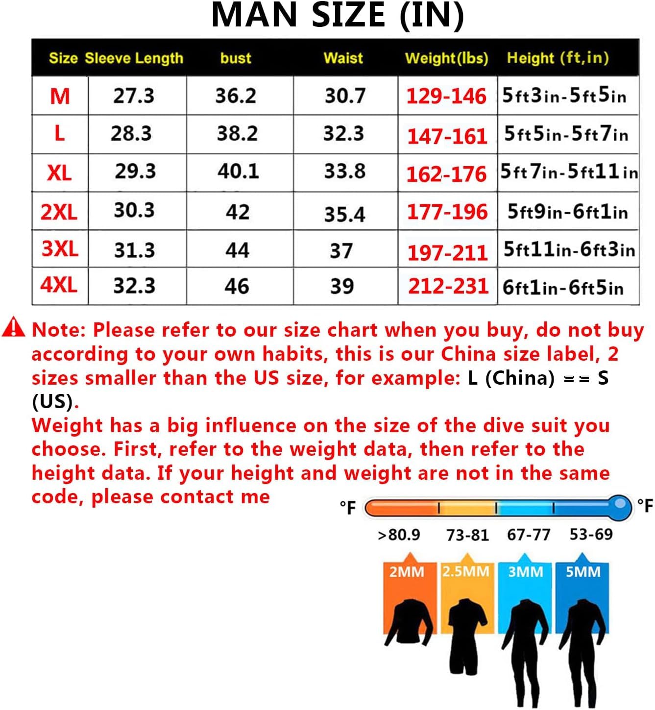 Wetsuits Men's Ultra Stretch 7Mm Neoprene Full Suits Long Sleeve, Winter Warm Front Zip Full Body Diving Suit for Snorkeling Scuba Diving Swimming,XL