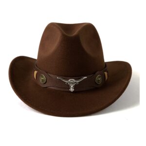 gossifan classic womens western cowboy cowgirl hats with wide belt coffee