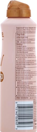 Coppertone Glow with Shimmer Sunscreen Spray, Water Resistant , Broad Spectrum, SPF 50, 5 Oz